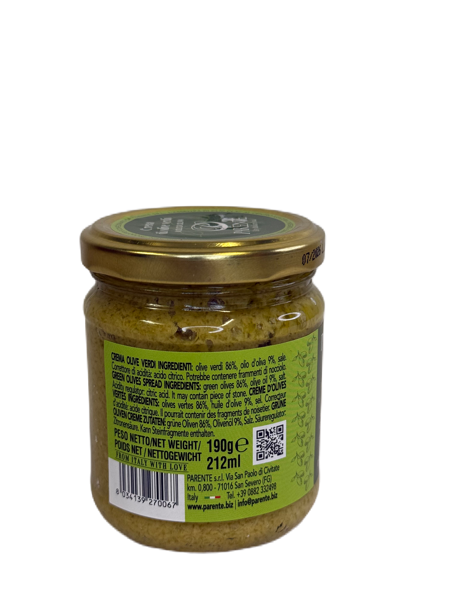 Crema di Olive Verdi in Olio di Oliva